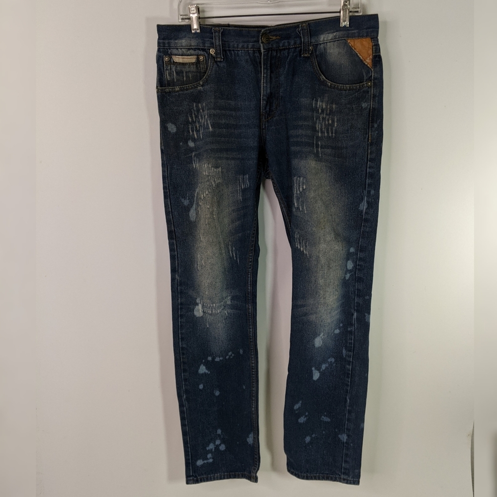 OG Jeans Mens Size 33/33 Distressed Straight Leg